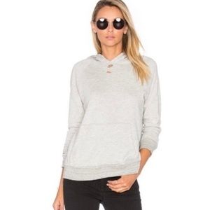 Sundry Lightweight Distressed Gray Pullover Hoodie Sweatshirt Size‎ Large